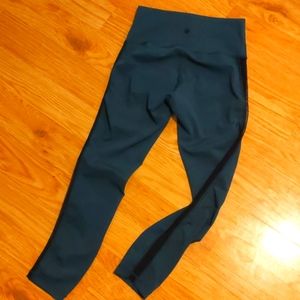 Lululemon wunderunder 7/8 tight, green, mesh side